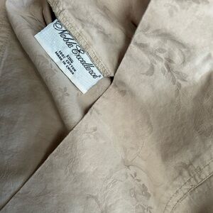 Nobel Excellence King size Pillow covers. Subtle floral pattern- beige on beige.